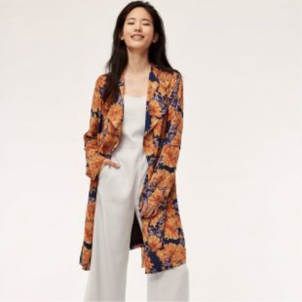 Aritzia Babaton “Quincey”  floral trench coat size XS